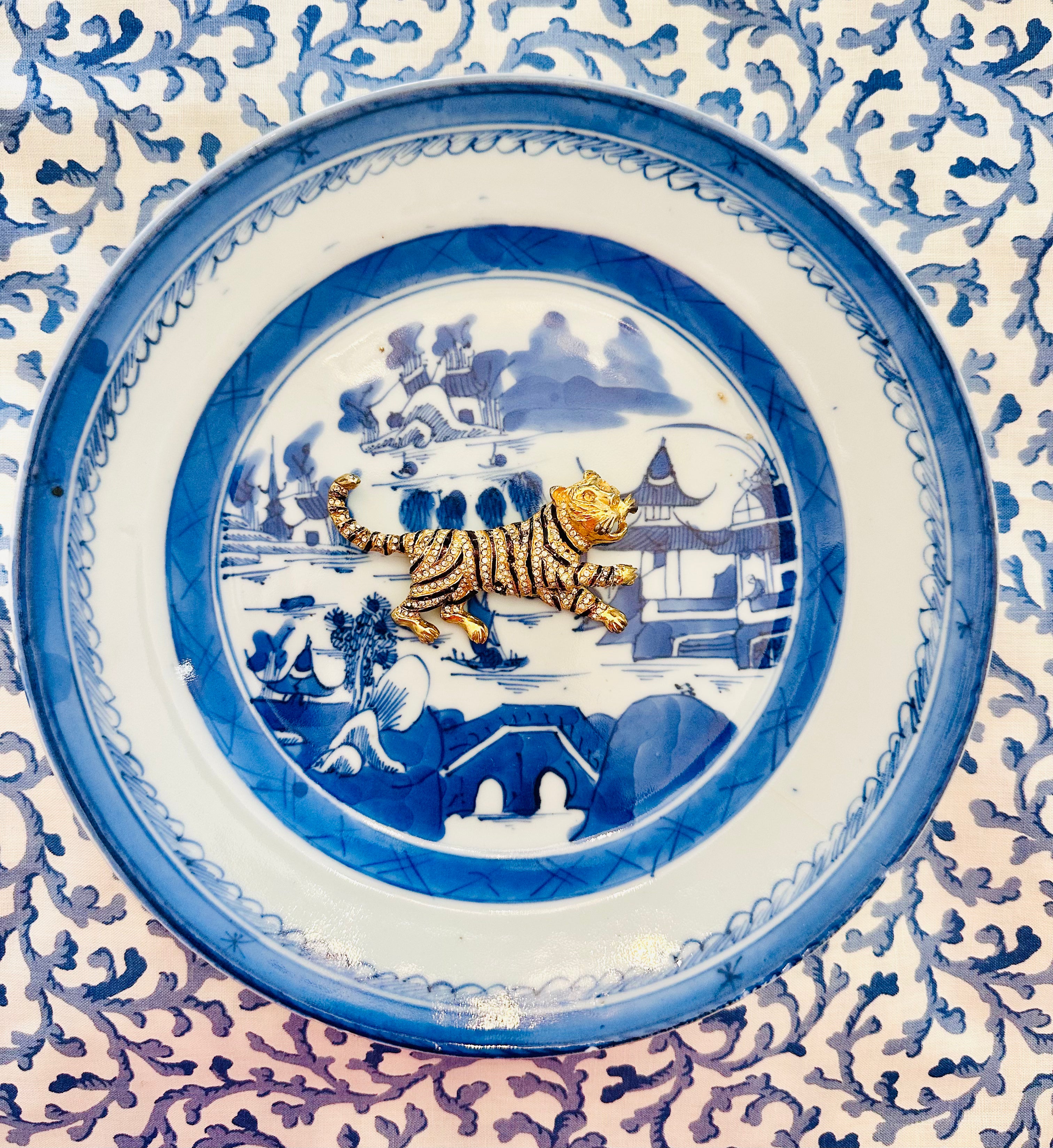 Vintage Leaping Tiger Brooch