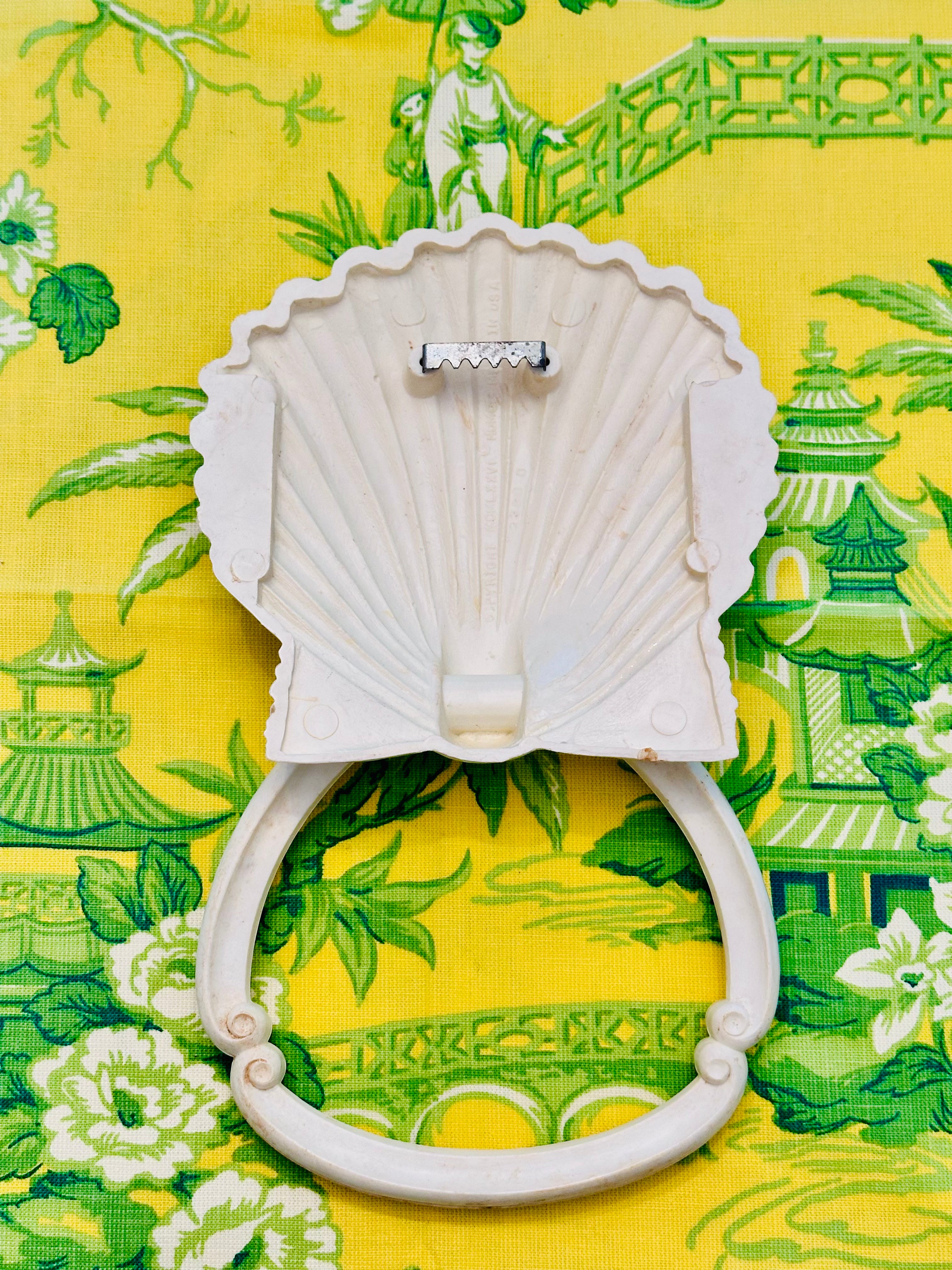 Vintage Hollywood Regency Shell Hand Towel Holder