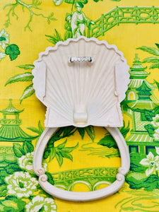 Vintage Hollywood Regency Shell Hand Towel Holder
