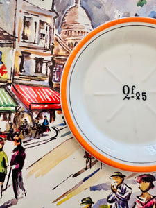 Vintage Orange French Franc Tip Plate