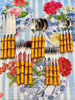 Load image into Gallery viewer, Effortlessly Chic Faux Bamboo &amp; Stainless Steel Cutlery
