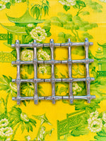 Load image into Gallery viewer, Silver Plate Faux Bamboo Trivet
