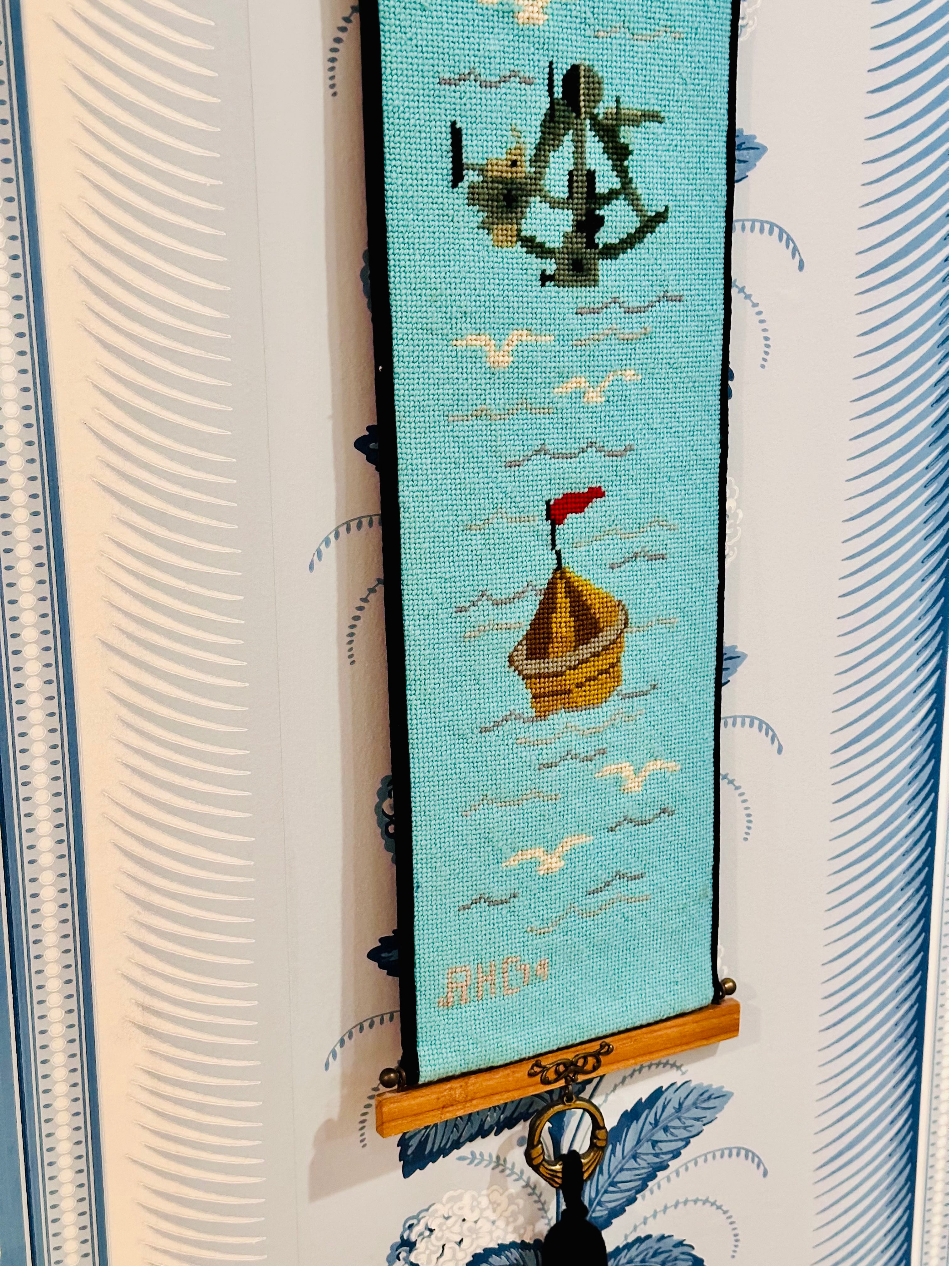 Nautical Needlepoint Bell Pull