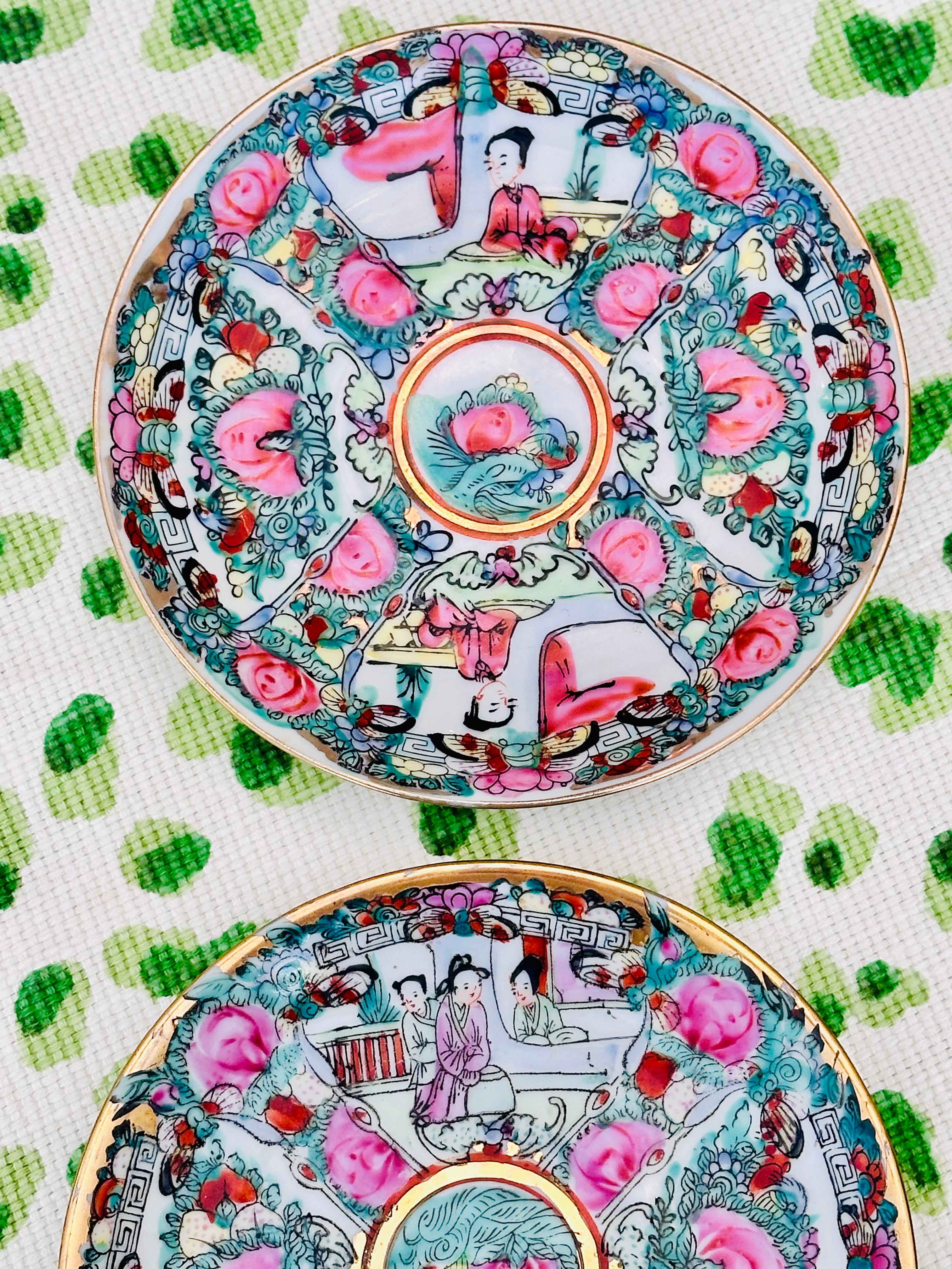 Set of Six Famille Rose Plates