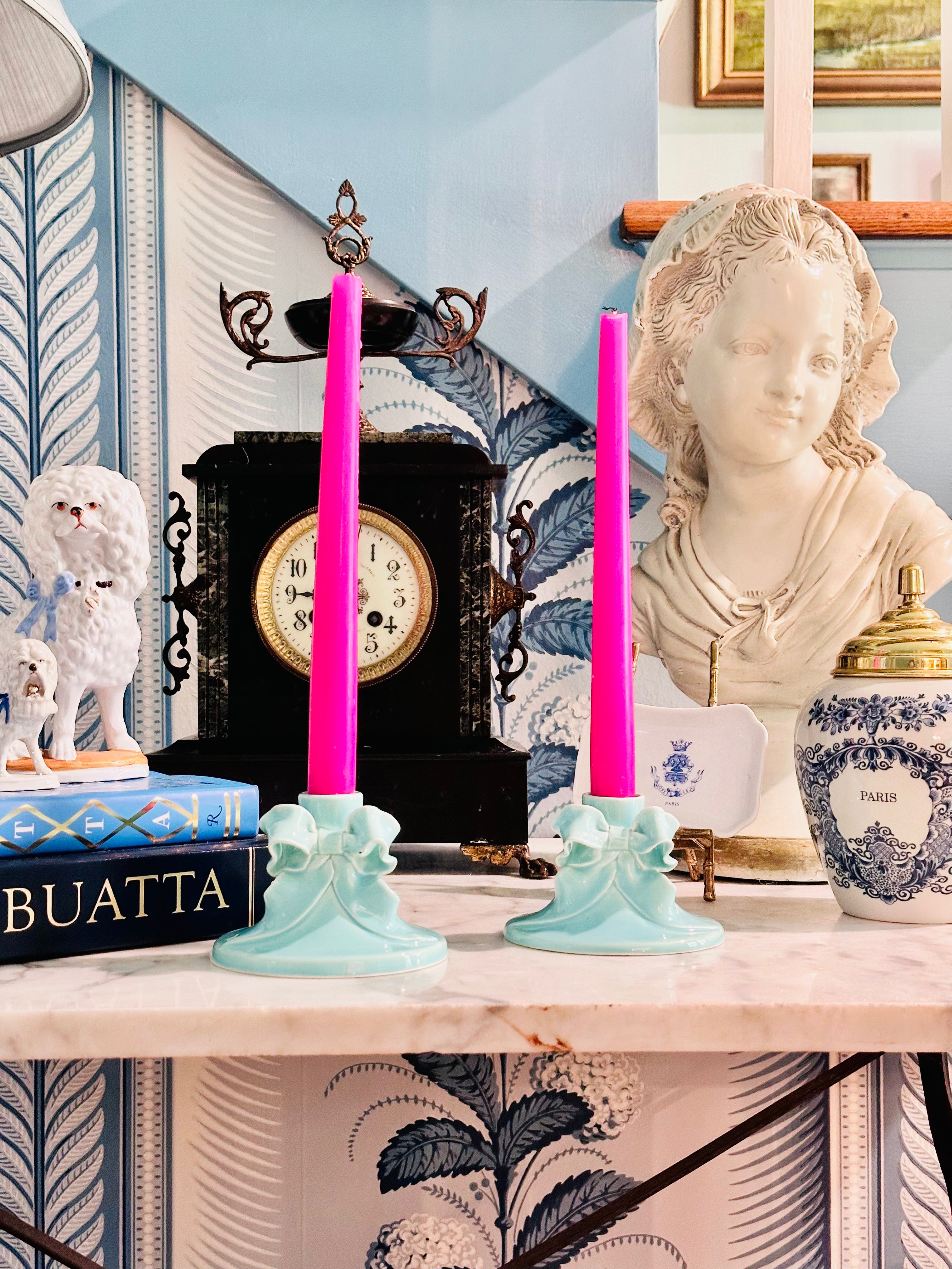 Fantastic Tiffany Blue Candle Holders