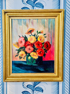 Breathtaking Vintage Oil Floral