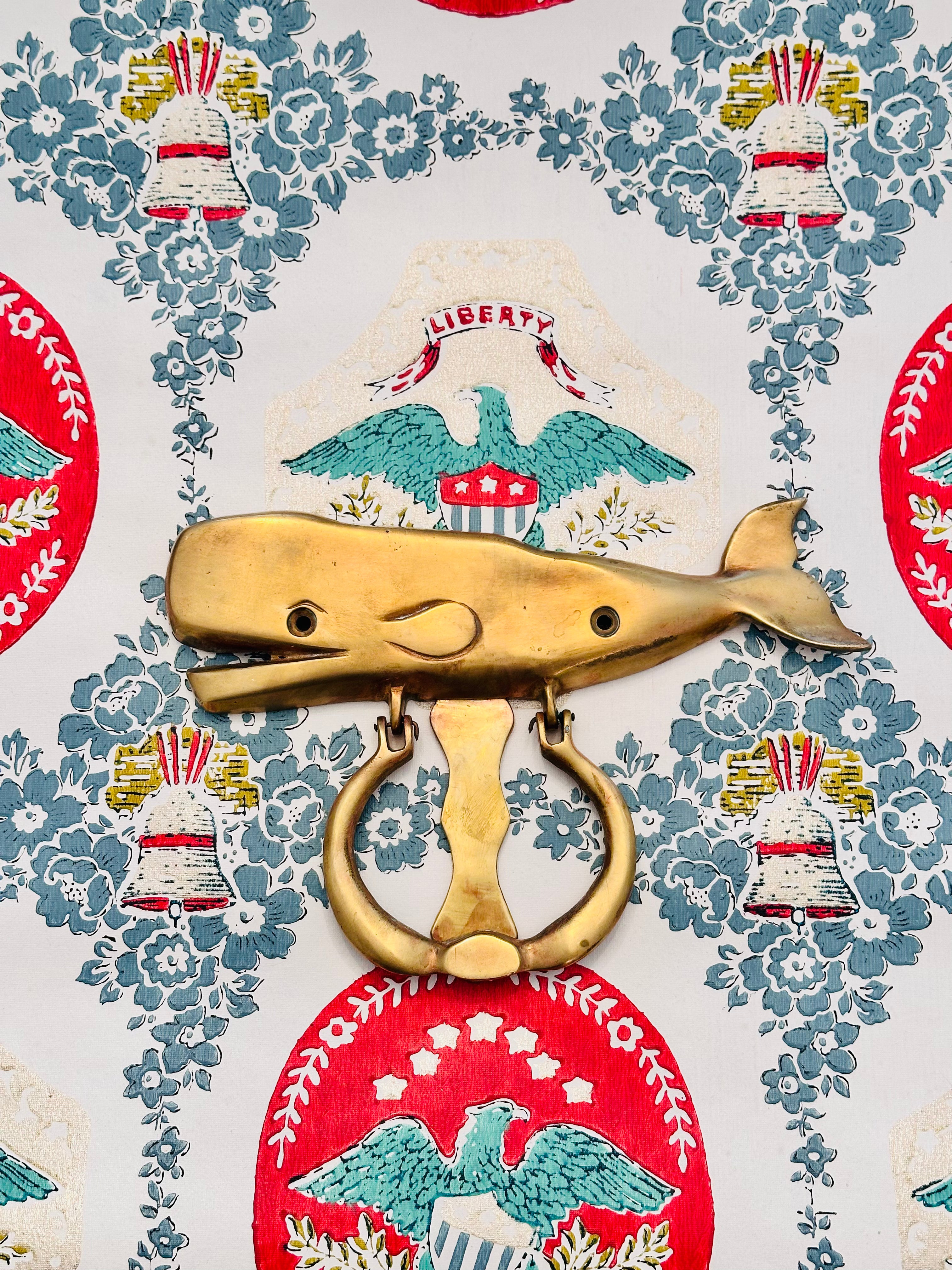 Vintage Brass Whale Door Knocker