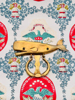 Load image into Gallery viewer, Vintage Brass Whale Door Knocker
