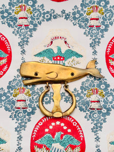 Vintage Brass Whale Door Knocker