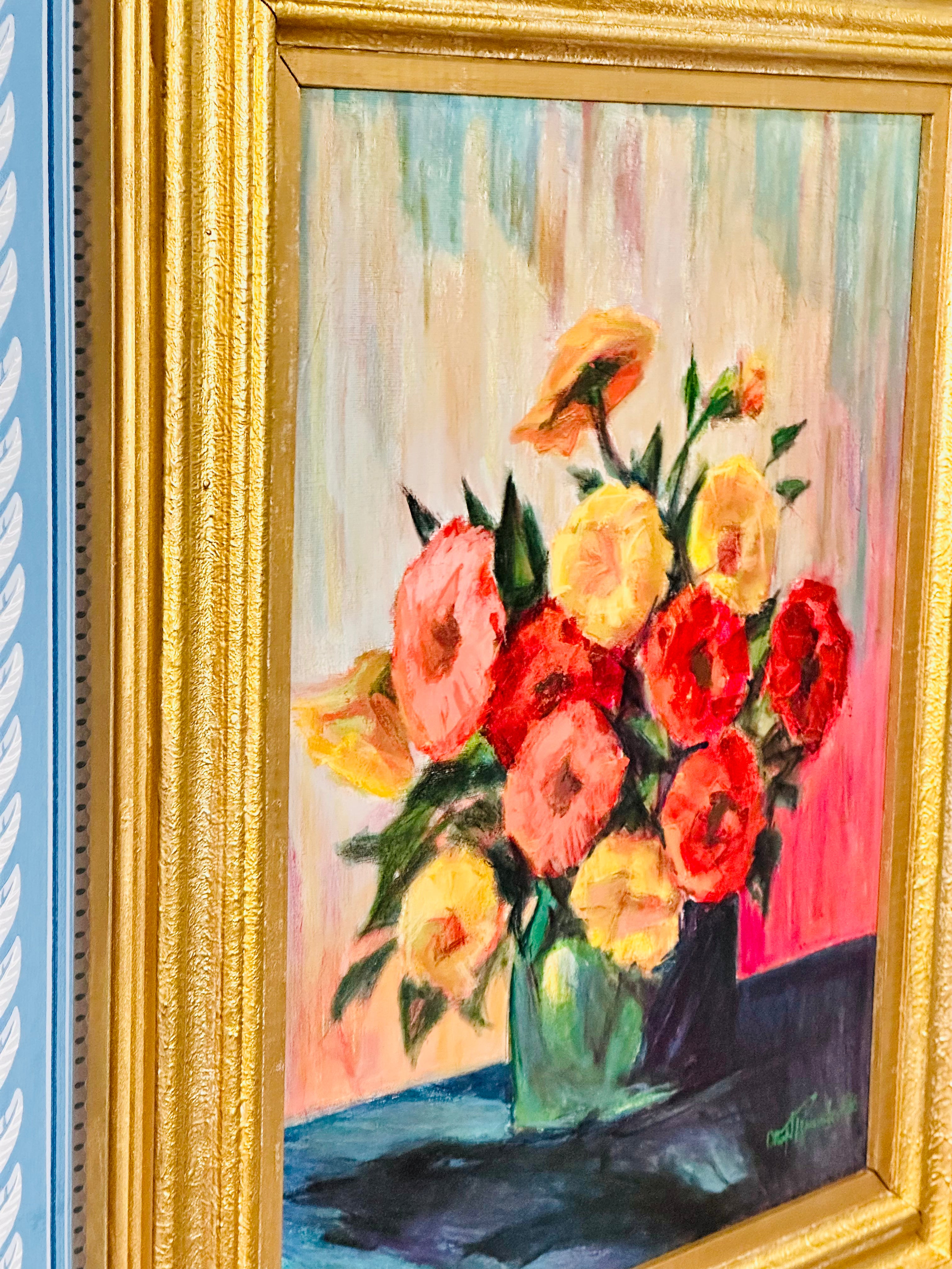 Breathtaking Vintage Oil Floral