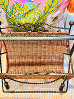 Load image into Gallery viewer, Hollywood Regency Rope &amp; Tassel Magazine Holder
