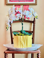 Load image into Gallery viewer, Fabulously Chic Large Yellow Bamboo Cachepot
