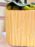 Load image into Gallery viewer, Fabulously Chic Large Yellow Bamboo Cachepot
