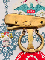 Load image into Gallery viewer, Vintage Brass Whale Door Knocker
