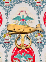 Load image into Gallery viewer, Vintage Brass Whale Door Knocker
