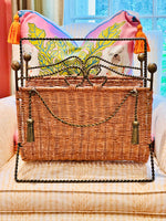 Load image into Gallery viewer, Hollywood Regency Rope &amp; Tassel Magazine Holder
