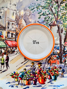 Vintage Orange French Franc Tip Plate