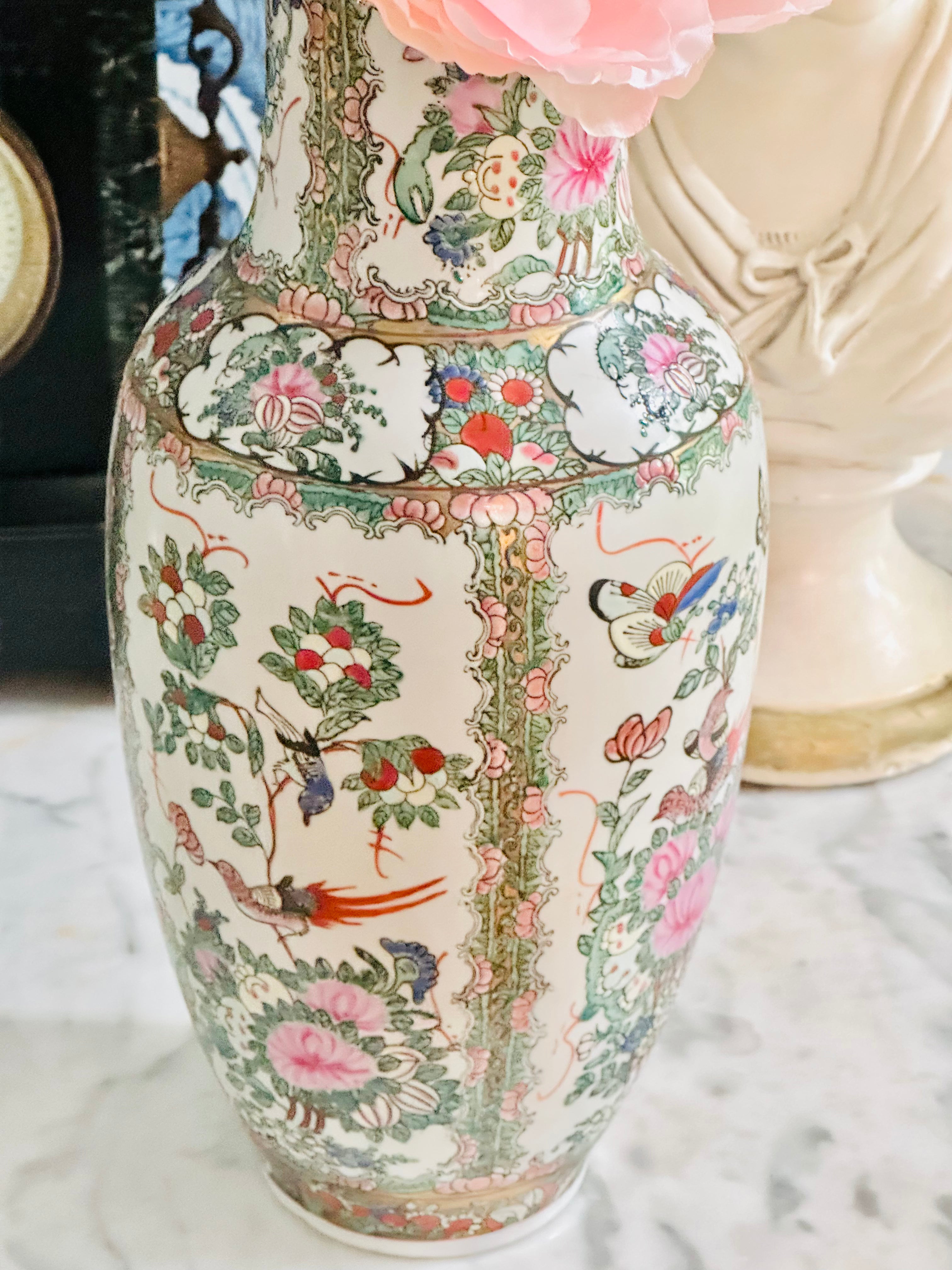 Elegant 15 inch Rose Medallion Vase