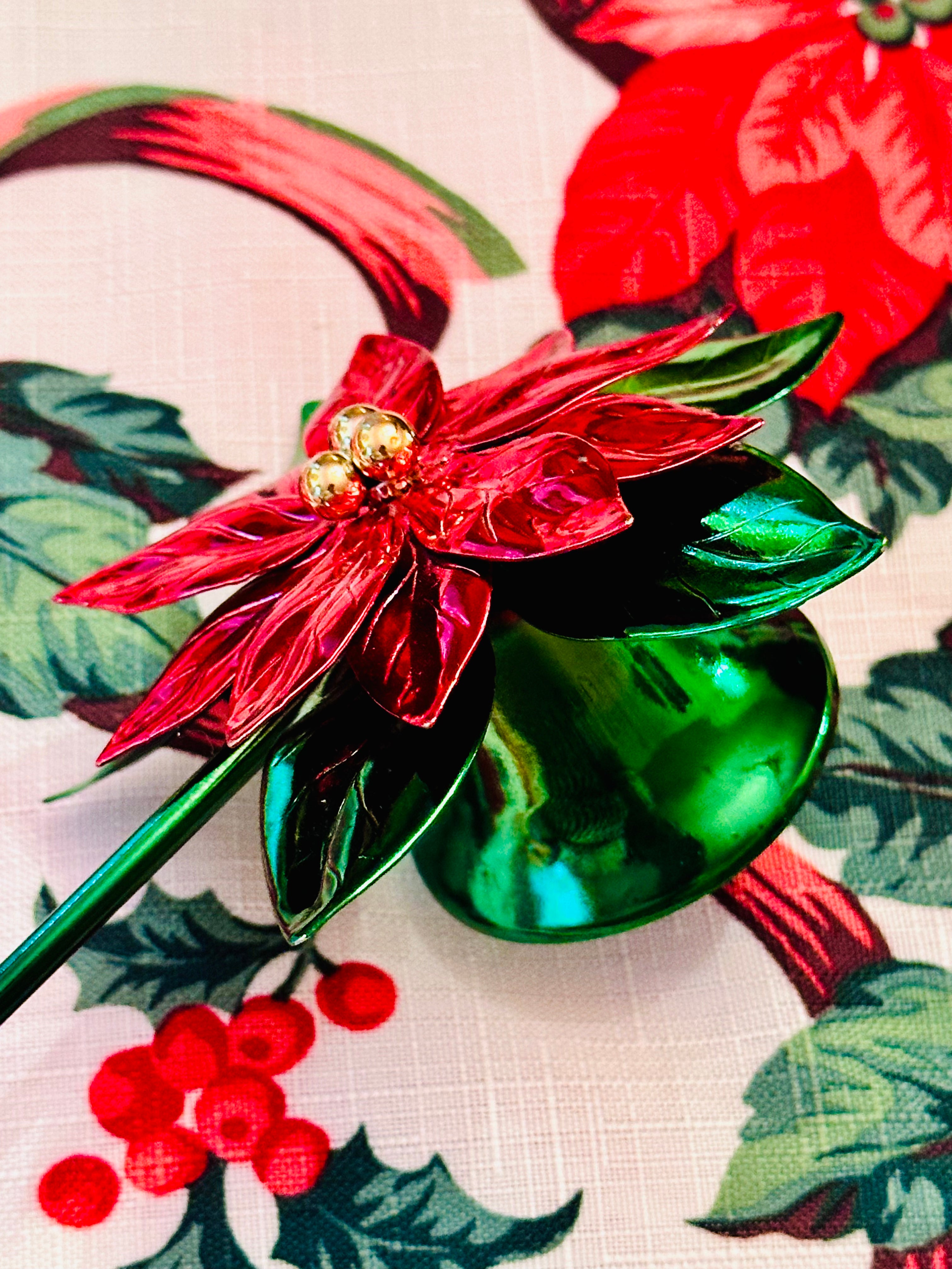 Vintage Shiny Poinsettia Candle Snuffer