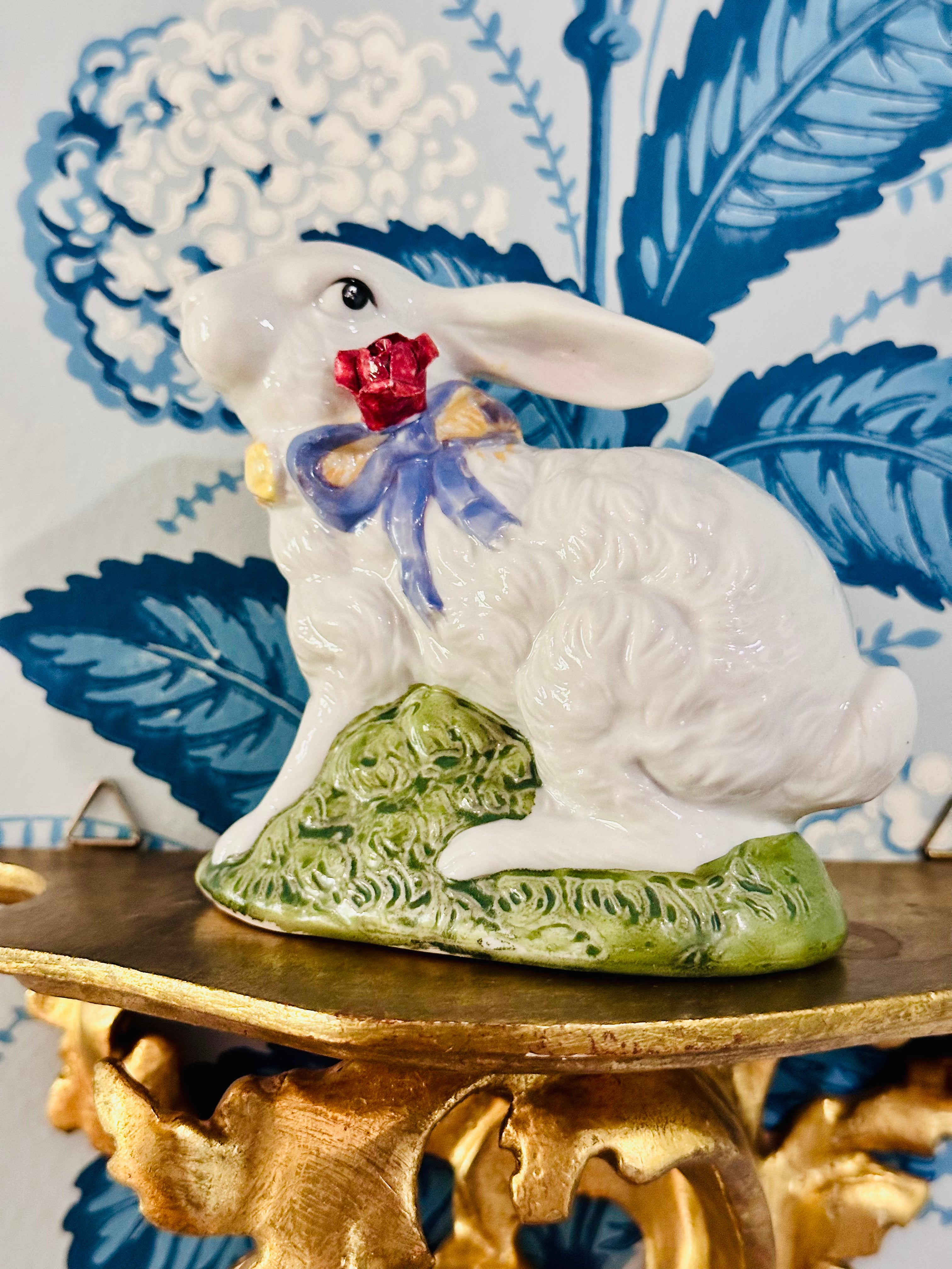 Darling Rabbit Darling Rabbit with Blue Bow – Willow & Pearls
