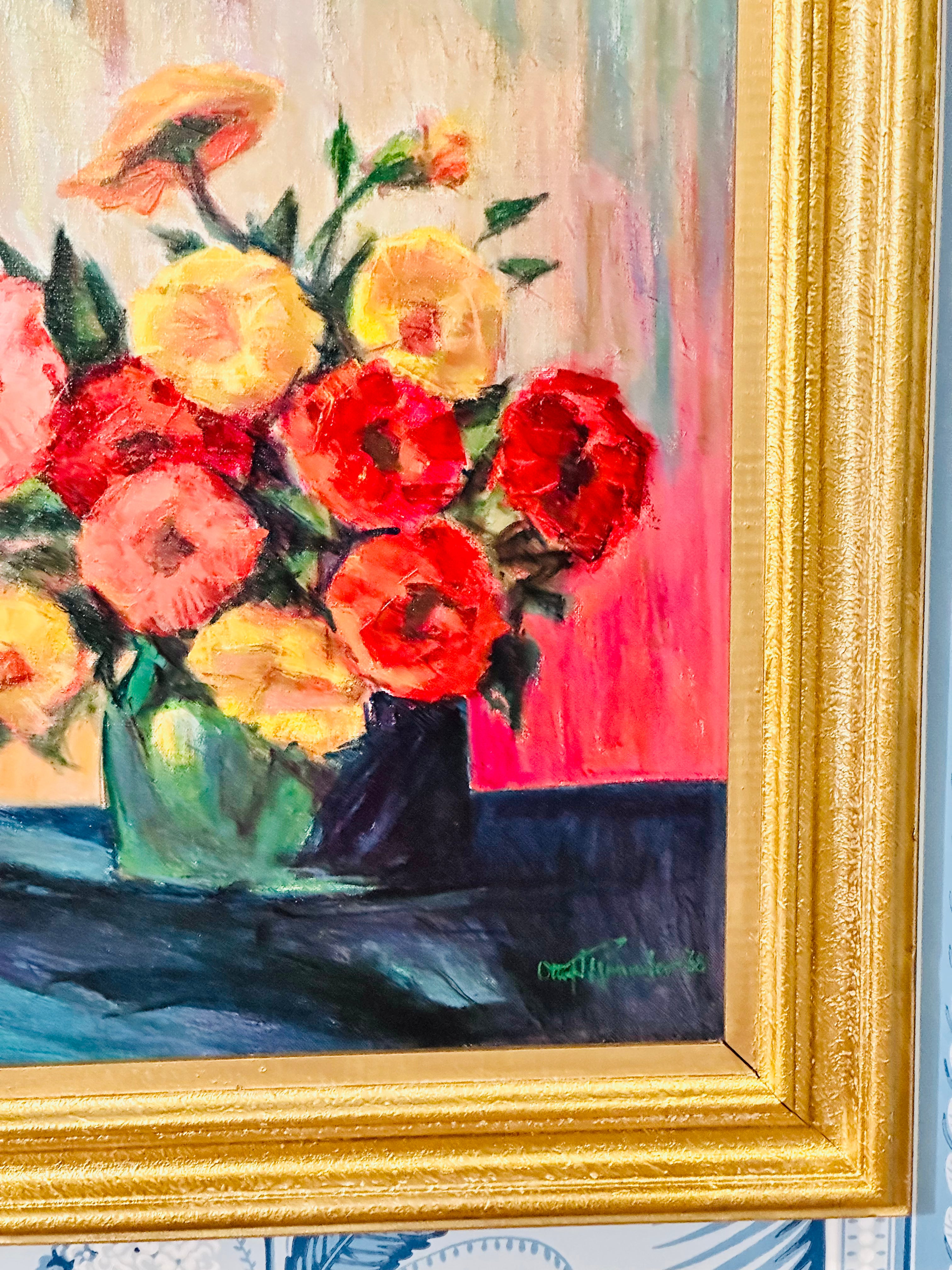 Breathtaking Vintage Oil Floral