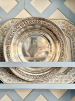 Load image into Gallery viewer, Vintage Reed &amp; Barton Silver Plated Rose Rimmed Serving Bowl
