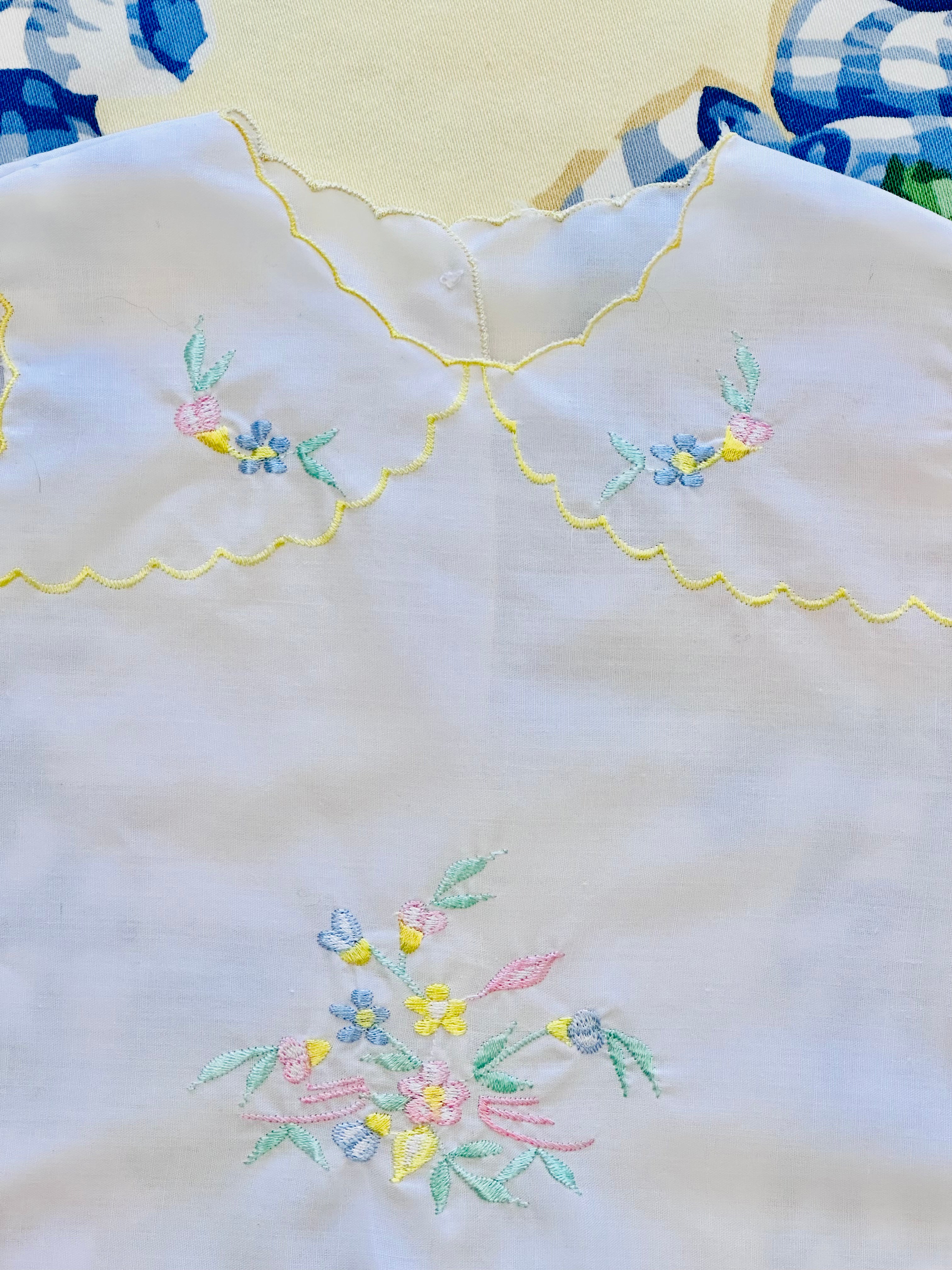 Newborn Hand Embroidered Button Back Top