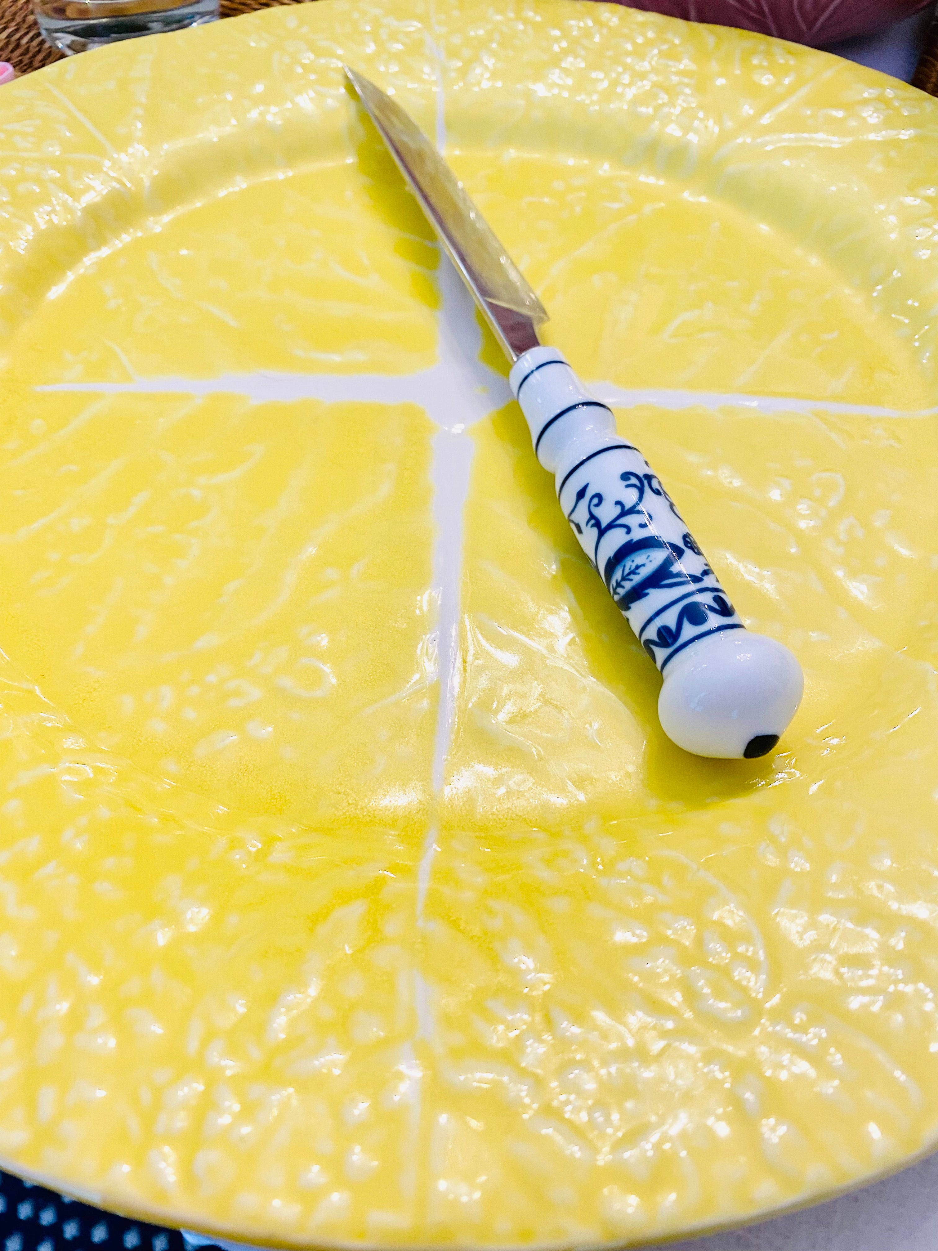 Vibrant & Stunning Secla Plate & Blue Onion Knife