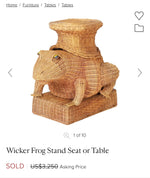 Load image into Gallery viewer, Incredibly Rare Wicker Frog Tray Table
