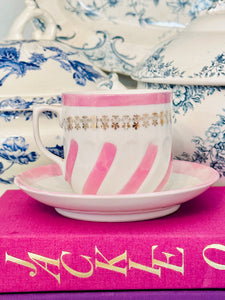 Stunning Pink & White Large Teacup