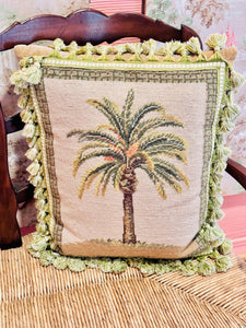 Pair of Palm Beach Chic Needlepoint Pillows