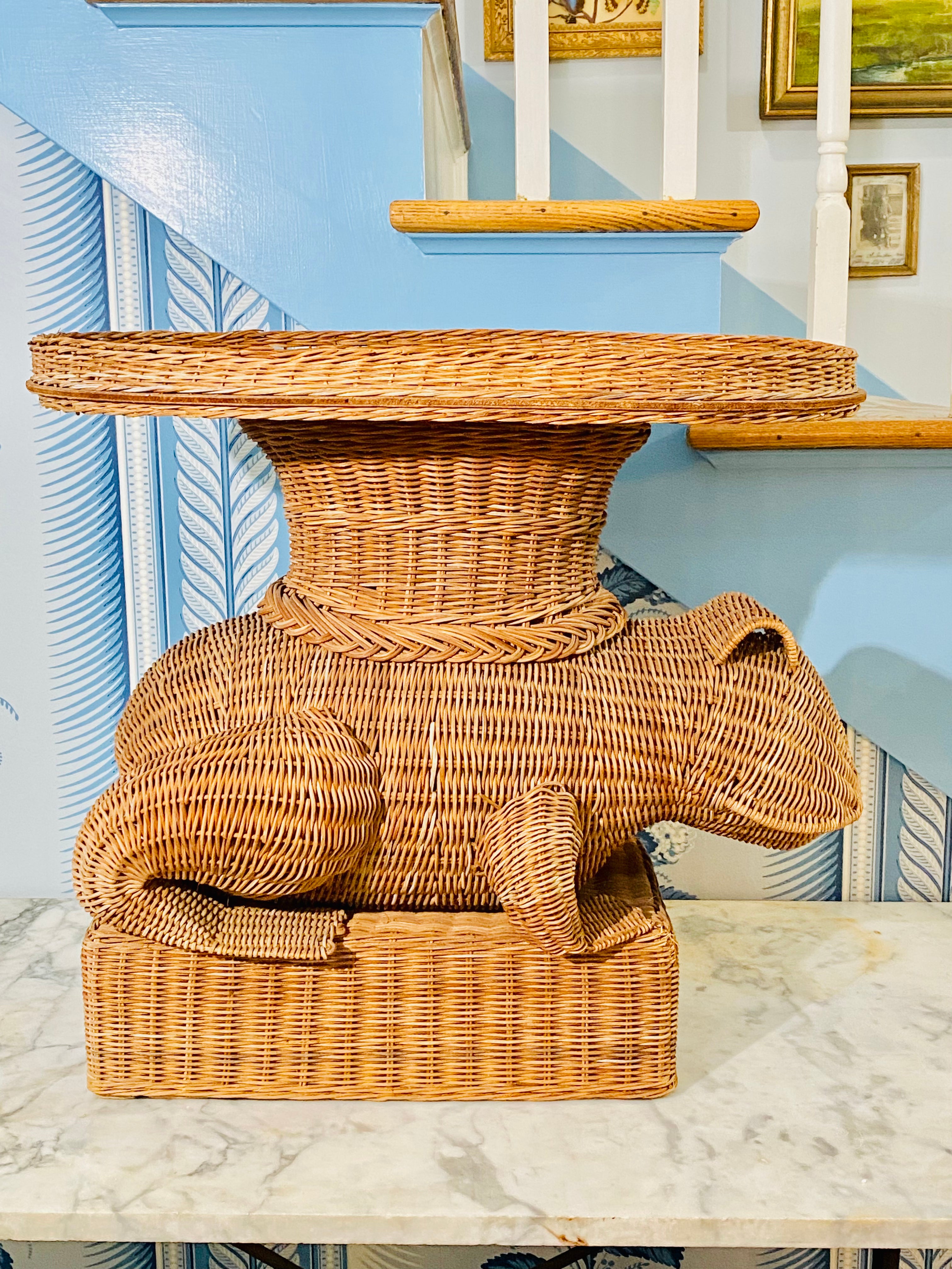 Incredibly Rare Wicker Frog Tray Table