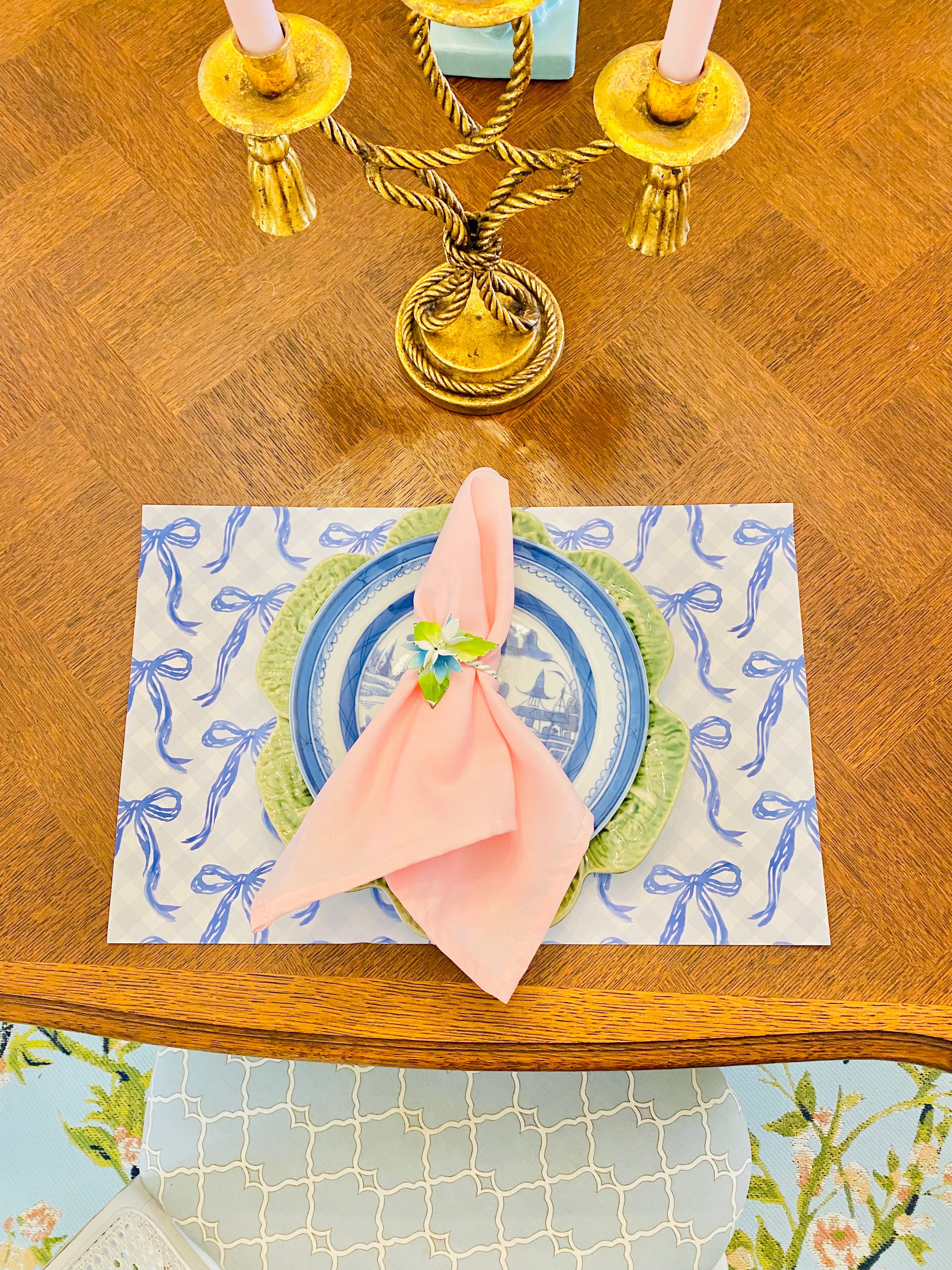 The Most Darling Blue Bow Placemats