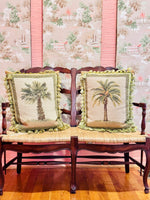 Load image into Gallery viewer, Pair of Palm Beach Chic Needlepoint Pillows

